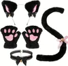 4 Teile/satz Katze Kostüm Cosplay Zubehör Set Plüsch Produktbild-Vorschau 1