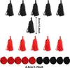 ZERODECO Tissue Pom Poms Set - Party Deko in Rot Schwarz Produktbild-Vorschau 6