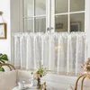 Rideau à panneaux avec pompons, style bohème, voile blanc, Voir les images du produit 2
