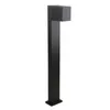 A black outdoor lamp with a modern, angular design is shown against a white background. Produktbild-Vorschau