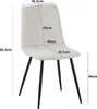 A beige dining chair with dimensions indicated by lines and text. Produktbild-Vorschau