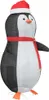 A full-body shot of a decorative penguin figure wearing a Santa hat and a red scarf, standing on a white background. Náhled obrázku produktu