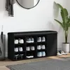 vidaXL Ławka pod buty czarna 102x32x50 cm Materiał Podgląd zdjęcia produktu 3