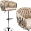 Cofton Barhocker chrom beige Samt drehbar 360° Produktbild-Vorschau 1
