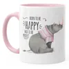 Kaffee-Tasse Spruch Nashorn Born to be happy not to be Produktbild-Vorschau 2