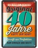 LANOLU Blechschild 40 Schild Geburtstag - 40er Schild Produktbild-Vorschau 1