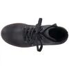 A top-down view of a black lace-up boot. Produktbild-Vorschau