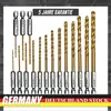 16Tlg Echskant Bitbohrer Set Titan HSS Schlag Produktbild-Vorschau 1