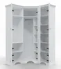 An open white corner wardrobe with shelves and a hanging rail. Náhľad obrázku produktu