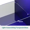 A close-up view of a glass shelf with a measurement indicator and text overlay. Anteprima dell’immagine prodotto