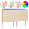 vidaXL LED Kopfteil Creme 163x16x118/128 cm Stoff Produktbild-Vorschau 1