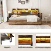 Kovová postel 90x200 cm s úložným prostorem, LED Náhled obrázku produktu 3