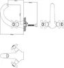 Technical drawing with dimensions of a faucet. Produktbild-Vorschau
