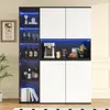 Merax Hochschrank mit LED-Leuchten, Vitrine mit Produktbild-Vorschau 7