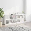 vidaXL Bibliothèque avec portes blanc 204x37x75 cm Bois Voir les images du produit 3