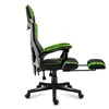 A side view of a gaming chair with a pixelated green and black design. Produktbild-Vorschau