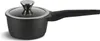 A black saucepan with a glass lid and a black handle is shown against a white background. Produktbild-Vorschau