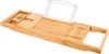 A wooden bath tray with various compartments and a stand for a tablet or book. Podgląd zdjęcia produktu