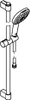 A line drawing illustration of a shower rail set with a hand shower. Produktbild-Vorschau