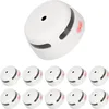 A group of white smoke detectors are displayed against a white background. One smoke detector is prominently featured at the top, while ten others are arranged in two rows below it. Produktbild-Vorschau