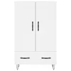 A white highboard with two doors and two drawers, set against a white background. Voir les images du produit