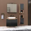 Szafka z lustrem czarna 60 x 16 x 75 cm czarny/dąb Podgląd zdjęcia produktu 4