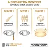 Monzana Lampadario da Soffitto 40W Rotondo 30cm Stoffa 1 Anteprima dell’immagine prodotto 3