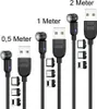 A collage of magnetic charging cables of different lengths and types. Produktbild-Vorschau