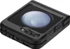 A black protective case for a foldable smartphone is shown from a diagonal angle. Produktbild-Vorschau