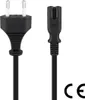 A black power cord with two different types of plugs on either end, shown against a white background. Náhľad obrázku produktu