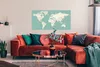 MuchoWow® Poster Weltkarte - Kontur - Blau 120x60 cm - Bild Produktbild-Vorschau 2