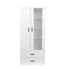 Merax Vitrinenschrank, H 182 x B 59,5 x T 35 cm, Weiß, Produktbild-Vorschau 7