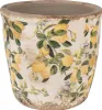 Clayre & Eef Doniczka Ø 13x12 cm beżowo-żółta ceramiczna Podgląd zdjęcia produktu 1