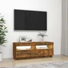 vidaXL Armoire TV avec lampes LED Chêne fumé 100x35x40 cm - Voir les images du produit 6
