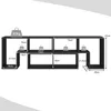 A diagram showing the dimensions and weight capacity of a modular shelving unit. Voir les images du produit