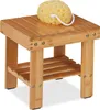Relaxdays Badhocker aus Bambus, Sitzhocker mit extra Produktbild-Vorschau 1