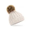 Beechfield Faux Fur Pop Pom Chunky Beanie Produktbild-Vorschau 2