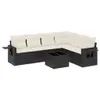 7-tlg. Garten-Sofagarnitur - mit Kissen Schwarz Poly Rattan Produktbild-Vorschau 2