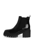 A black chelsea boot with a thick sole and heel, shown from the side against a white background. Produktbild-Vorschau