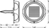 Technical drawings of a solar-powered outdoor light with dimensions. Produktbild-Vorschau