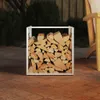 vidaXL Brennholzregal Weiß 40x40x40 cm Kaltgewalzter Stahl Produktbild-Vorschau 3