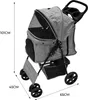 Passeggino per animali con parapioggia - Grigio tessuto Anteprima dell’immagine prodotto 4