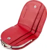 A red leather coin purse is shown open against a white background. Podgląd zdjęcia produktu