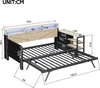 Merax Tagesbett 90x200 cm, Schlafsofa mit Verstellbarem Produktbild-Vorschau 4