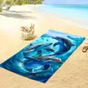 Rychleschnoucí plážová osuška z mikrovlákna s delfíny, 3D, Náhled obrázku produktu 4
