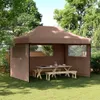 vidaXL Skládací pop-up párty stan se 3 bočními panely hnědý Náhled obrázku produktu 2