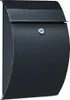 A dark gray mailbox mounted on a wall. Voir les images du produit