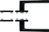 Two sets of black door handles and their mounting hardware are displayed against a white background. Produktbild-Vorschau
