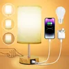 Nachttischlampe, Tischlampe mit USB A+C-Ladeanschlüssen, Produktbild-Vorschau 1