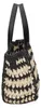 Sac tressé, noir et beige, avec des poignées en cuir Voir les images du produit 3
